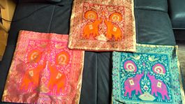 Drei Kissenbezüge indische Motive