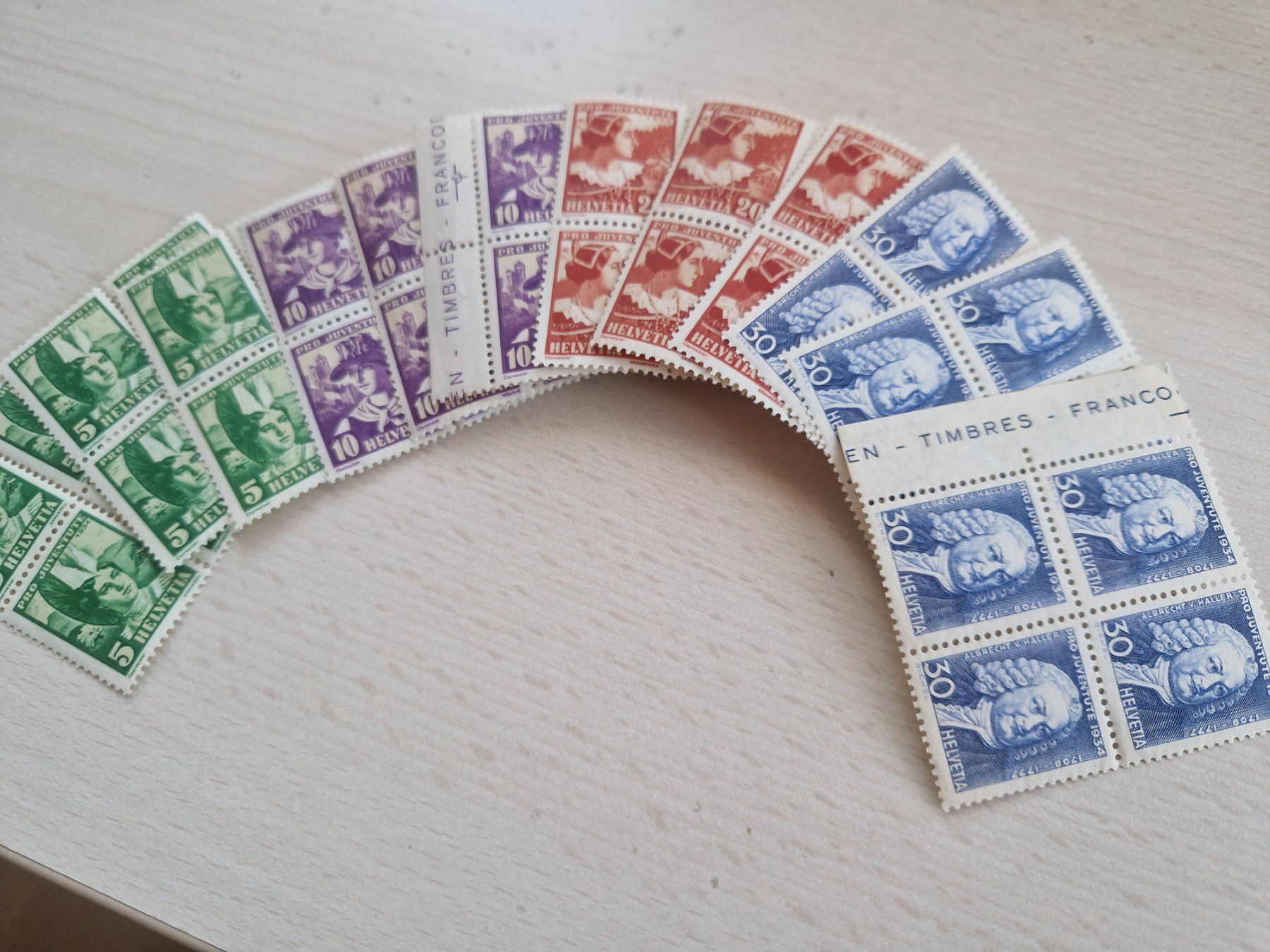 Alle Briefmarken: PJ 4er Blöcke 1934 postfrisch** ab 1.- – Gebraucht aus Burgdorf von Glossy01