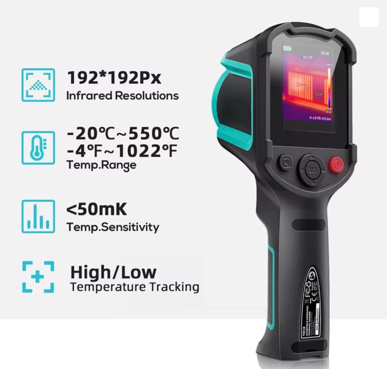 Eosnow Wärmebildkamera, Infrarotkamera, 2-Zoll-Bildschirm – 40 ℃ bis 300 ℃ Handheld