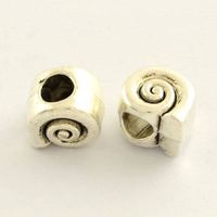 Metallperle Schnecke mit 4mm Loch 11x9mm