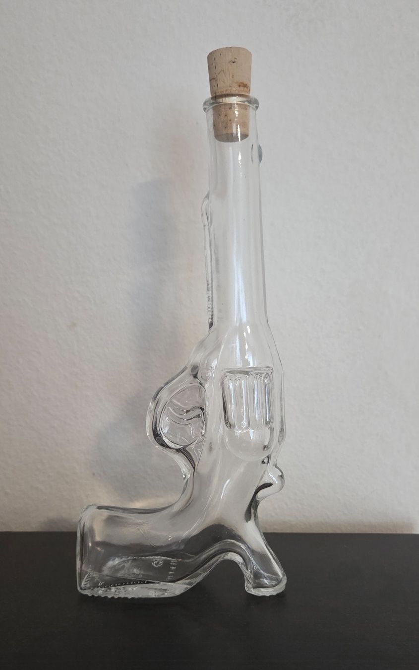 Apparecchiature e tecnologia a gas: Glasflasche Revolver-Design mit Korken – Usato da Brüttisellen venduto da ruebli-fan13 1