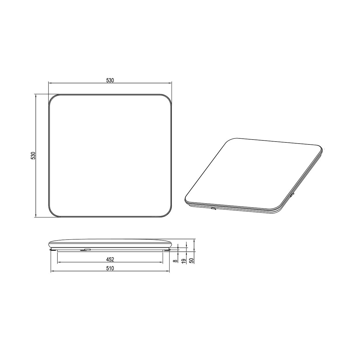 Lampadari & plafoniere: LED Deckenleuchte, Weiss, 53 cm x 53 cm – Nuovo (secondo la descrizione) da Kreuzlingen venduto da Smart-Light 4