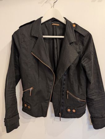 Skunkfunk Biker Style Jacke in schwarz 34