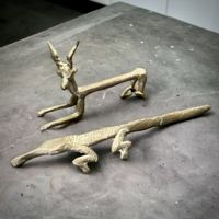 Sculptures anciennes africaines d'animaux bronze cire perdue