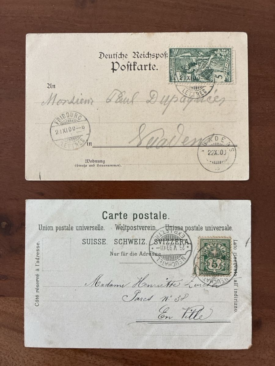 Ansichtskarten: 2 Ansichtskarten Schweiz von Postkutschen  – Gebraucht aus Oftringen von Cla.vD.74 1