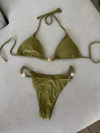 Neu: Zweiteiliger Khaki-Bikini, gr L