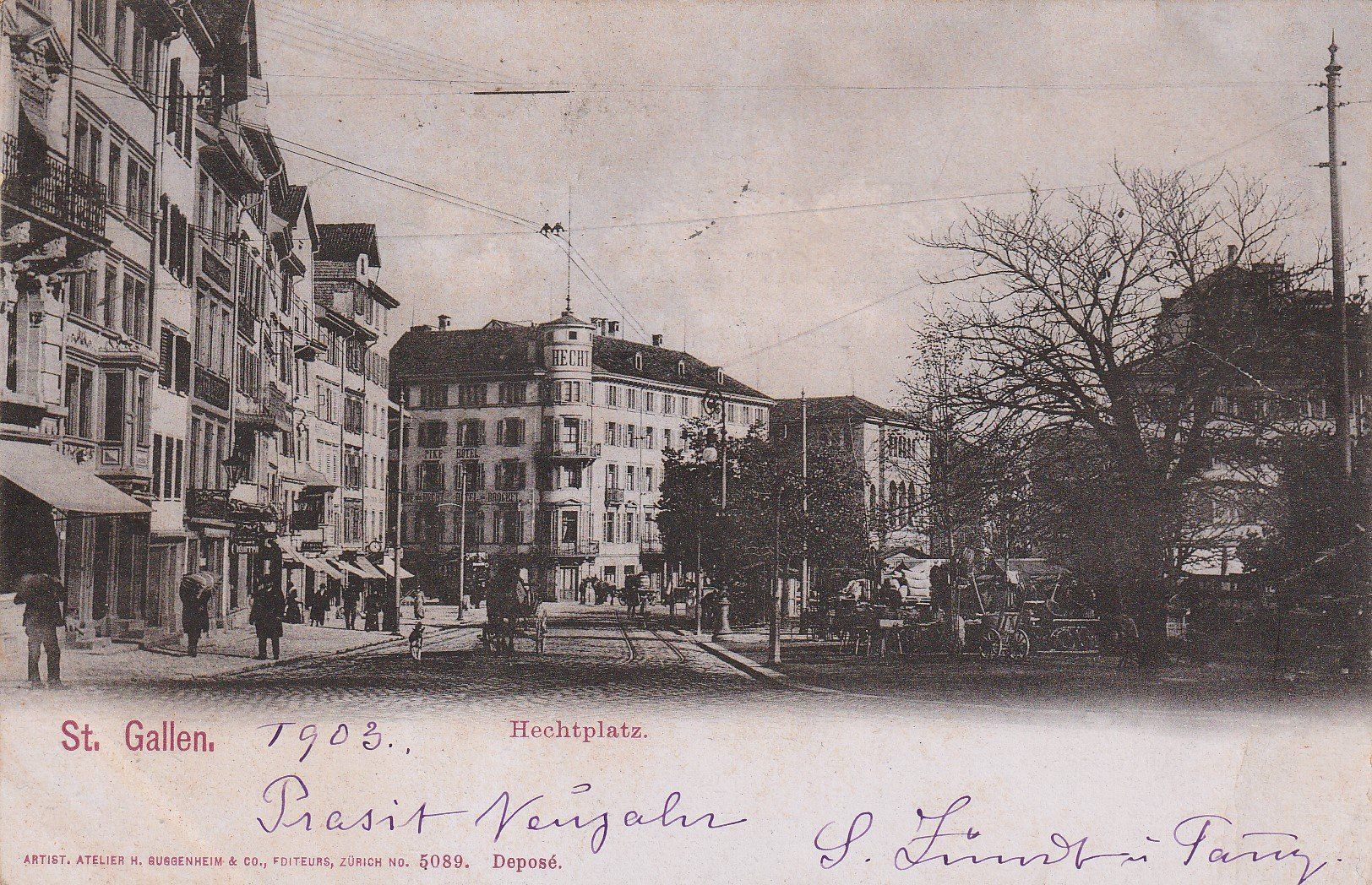 Cartes postales: St.Gallen -Hechtplatz-1902 – D'occasion à uttwil par Koehlerfred