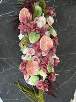 Dekoration Kunstblumen Arrangement mit Anthurien 40cm Neu