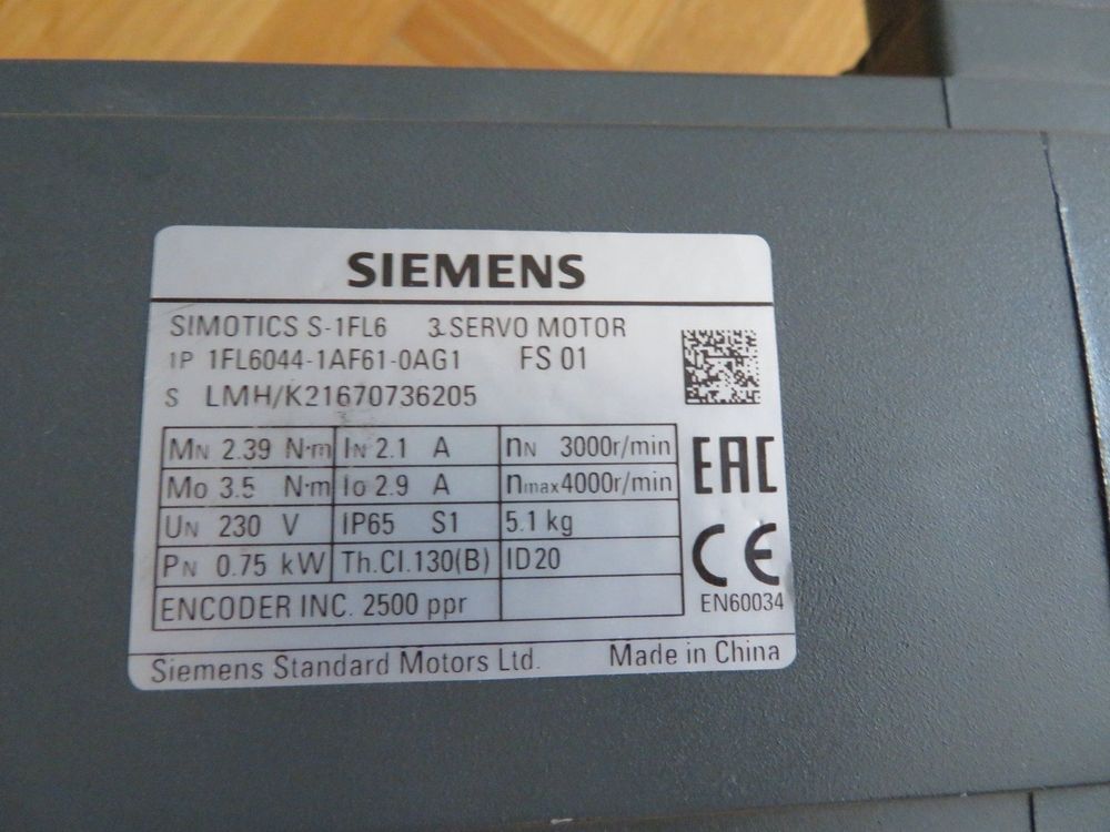 Siemens 3. Servomotor Simotics S 1FL6 (Gebraucht) in Wetzikon ZH für ...