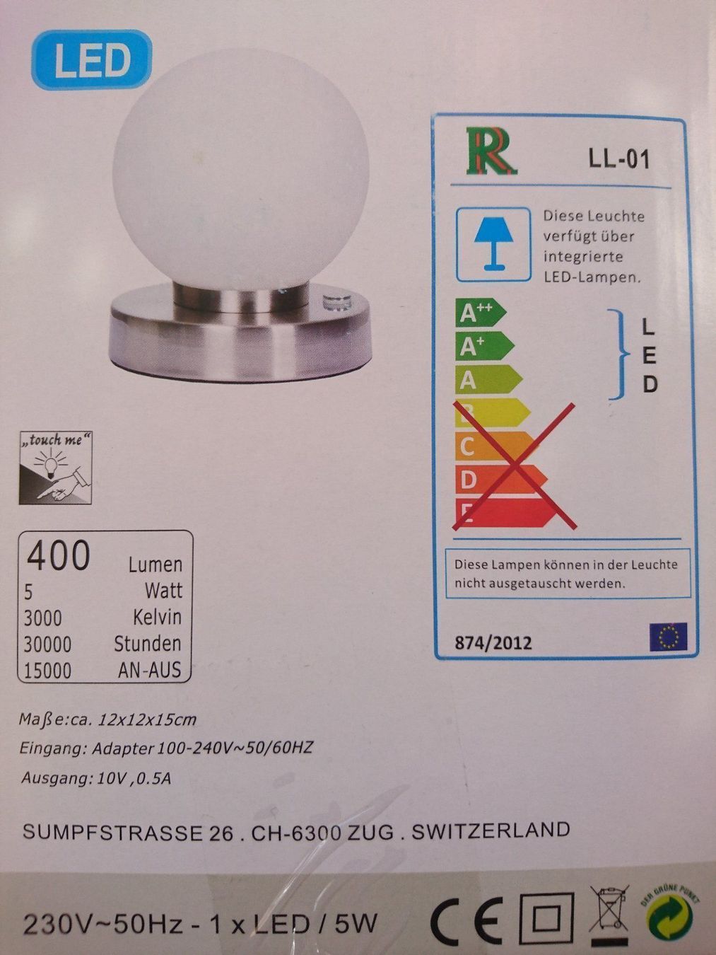 Lampade: Lampe LED  **Touch my** – Nuovo e nell'imballaggio originale da Charmey (Gruyère) venduto da Laulau.sansan 3