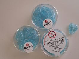 Rayher Glasherzen 18x13 MM hellblau 30 Stück neu