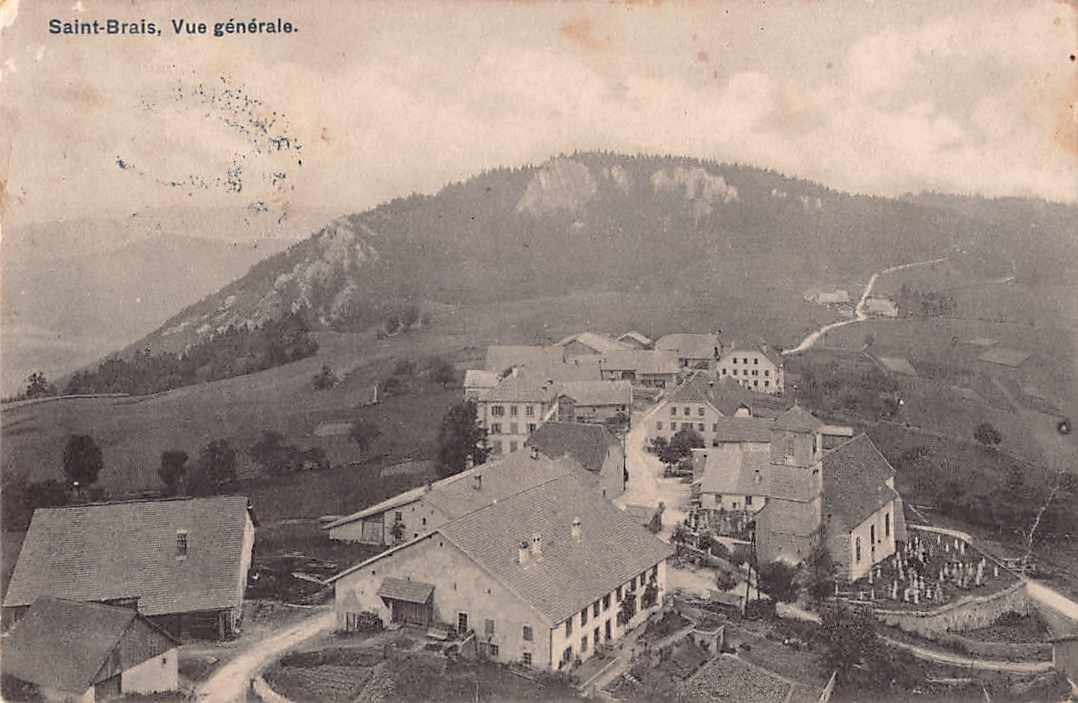 Cartoline postali: Souvenir de SAINT-BRASIS 1910 vue generale – Usato da Winterthur venduto da SchatzchischtliWinti