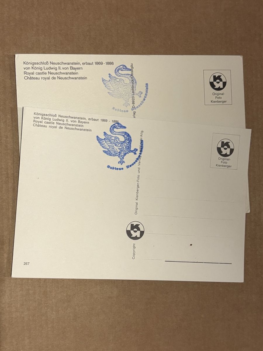 Cartoline postali: 2 AK Königschloss Neuschwanstein – Usato da Rümlang venduto da Kartenpost1 1