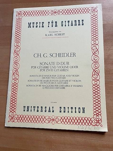 Bücher: Noten für Gitarre + Violine oder 2 Gitarren/ Ch.G.Scheidler – Gebraucht aus St.Gallen von NOVEMBER01