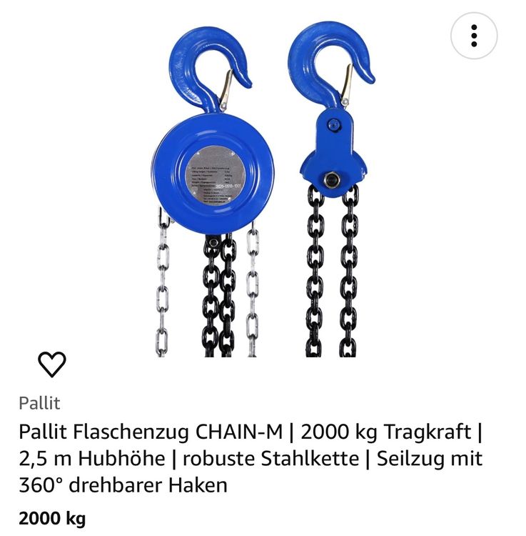 SHT Stirnradflaschenzug/Kettenzug SFZ PREMIUM verchromt Last/Stränge SHT Stirnradflaschenzug/Kettenzug SFZ PREMIUM verchromt Last/Stränge