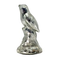 Ancienne statue d'oiseau assis verre églomisé XIXème siècle