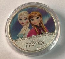 Münze FROZEN silberfarben ELSA ANNA Eiskönigin Walt Disney