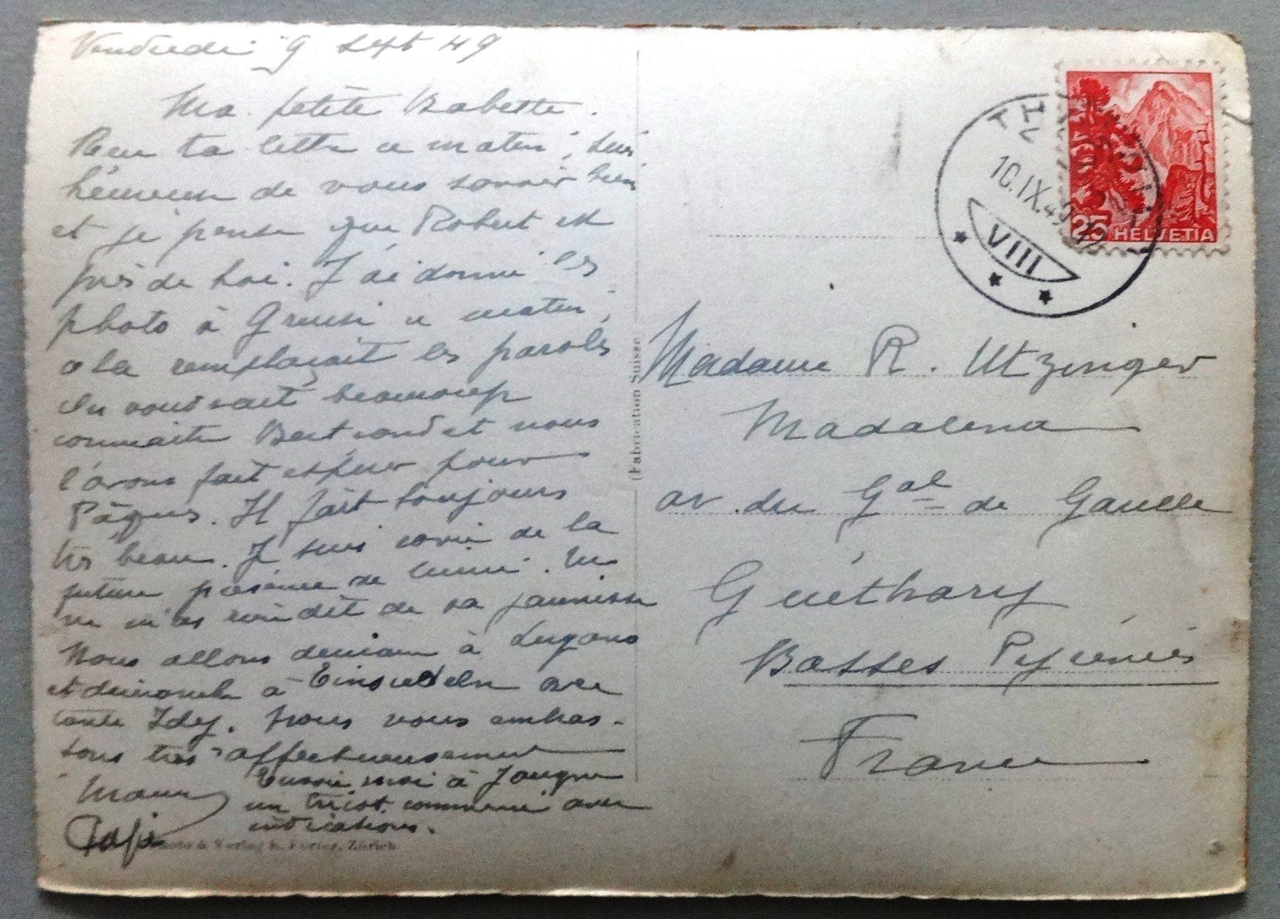 Cartoline postali: Zürich und die Alpen – Difettoso da Fétigny venduto da Billy2miny 1