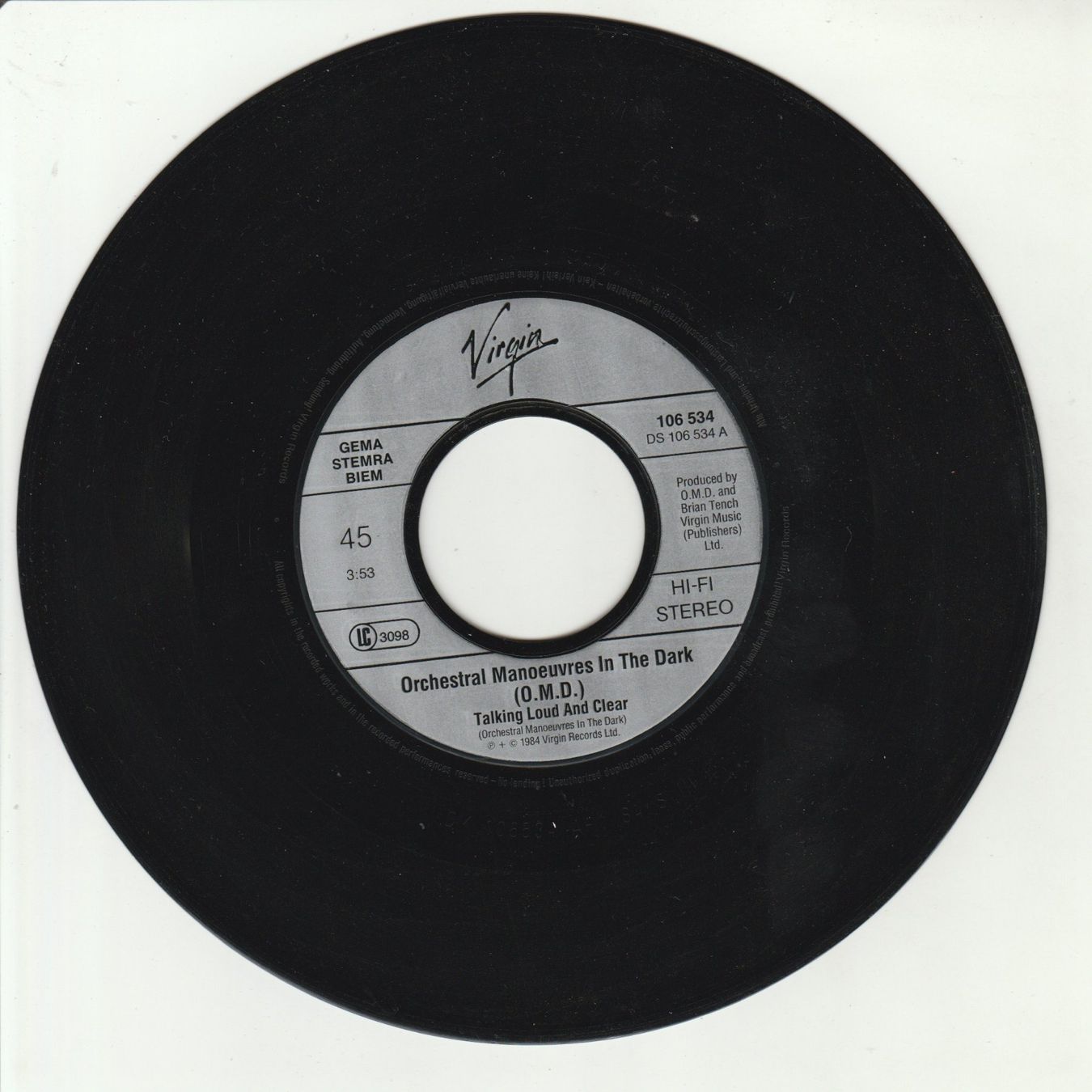 Dischi in vinile: OMD - Talking loud and clear 7" Vinyl 1984 – Usato da Tübach venduto da JamesStone 2