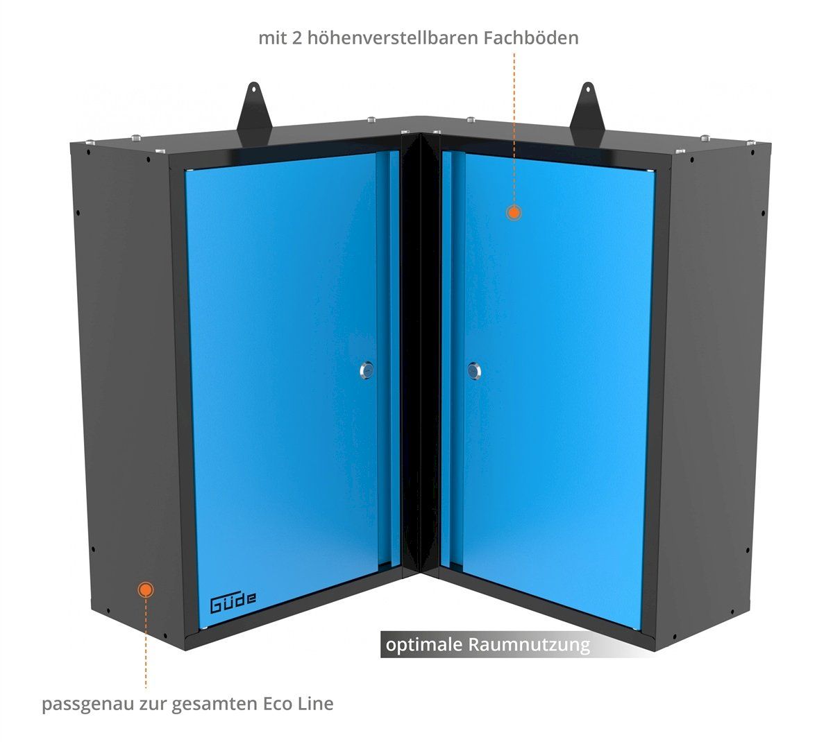 Tutti gli attrezzi: GÜDE GWES 2TE Eck-Wandschrank 2-türiger – Nuovo e nell'imballaggio originale da Bottighofen venduto da zaap 2