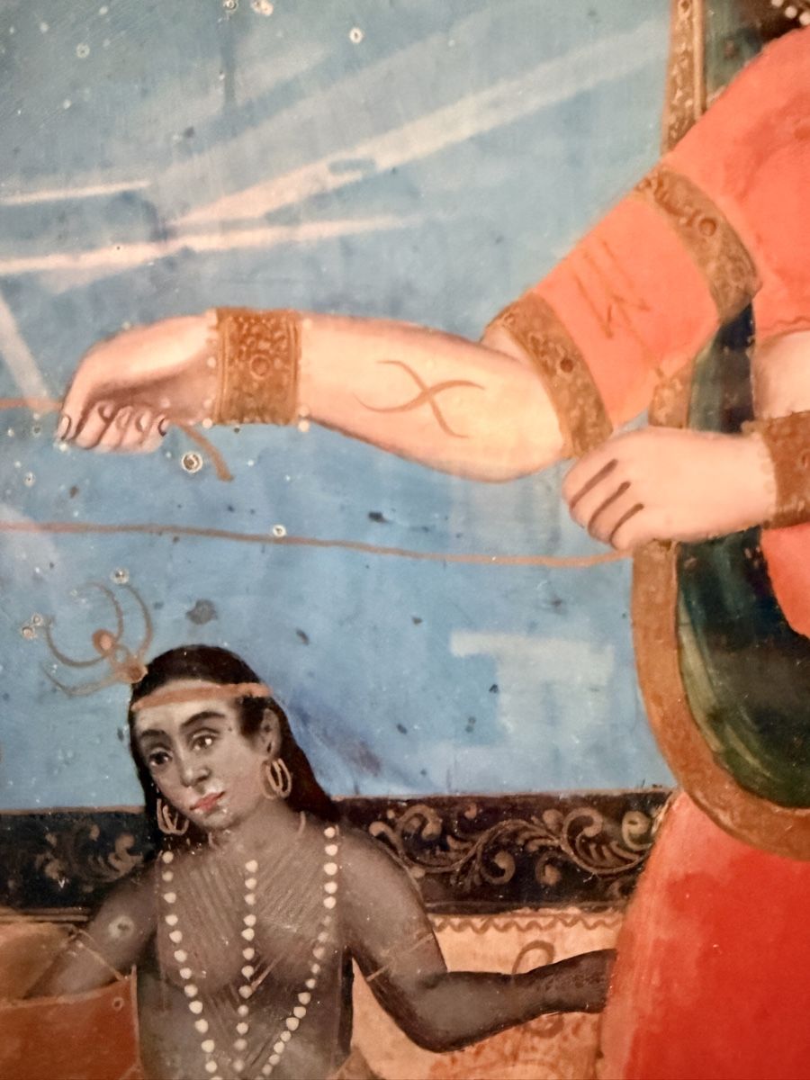 Gemälde: Indische Hinterglasmalerei mit mytholog. Szene – Gebraucht aus Frauenfeld von Altunoi 2