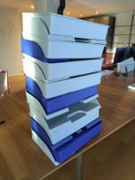 Briefablagen Leitz 15Stück blau weiss gebrauchter Zustand