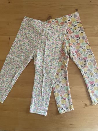 2x Smile Baby Leggings Gr. 86, Frühlingsblumen