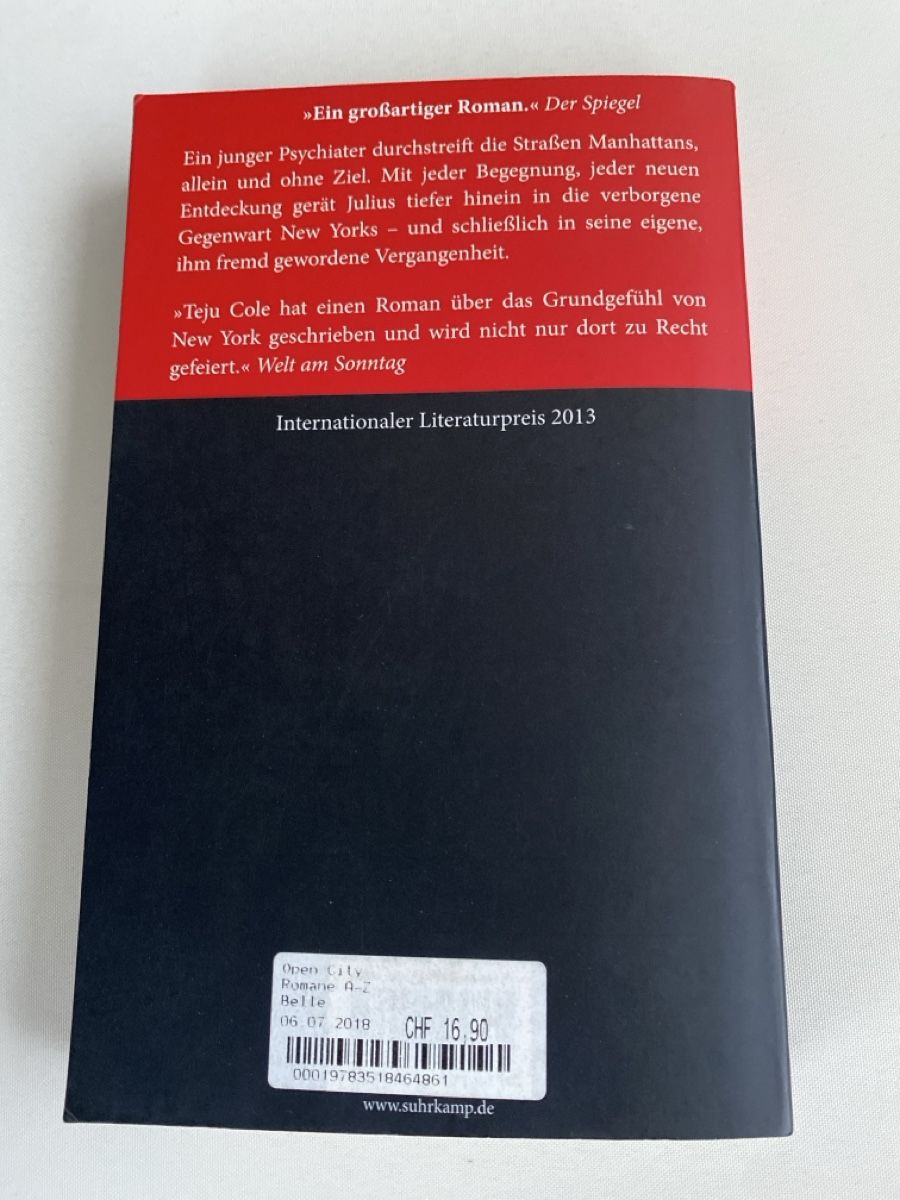 Libri: Teju Cole - Open City – Usato da Schmerikon venduto da tam_k9vb 1