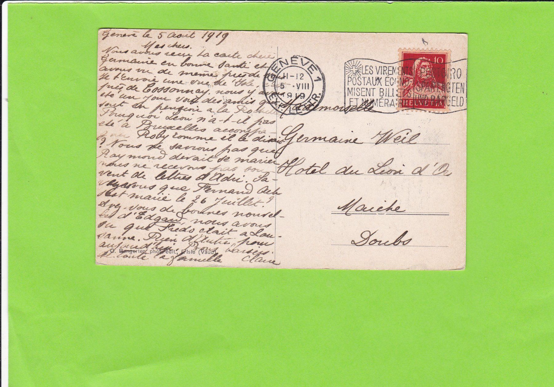 Cartoline postali: L'Isle-Pension "La Rochelle" – Usato da St. Peterzell venduto da neckertal 1