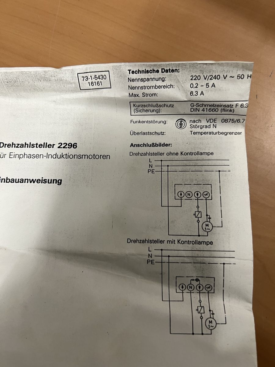 Schalter: Drehzahlsteller – Neu (gemäss Beschreibung) aus Bachs von wulli17 1