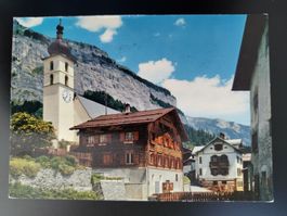 Flims Dorfpartie mit Flimserstein dat. 1977
