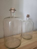 2 Deko Glasflaschen
