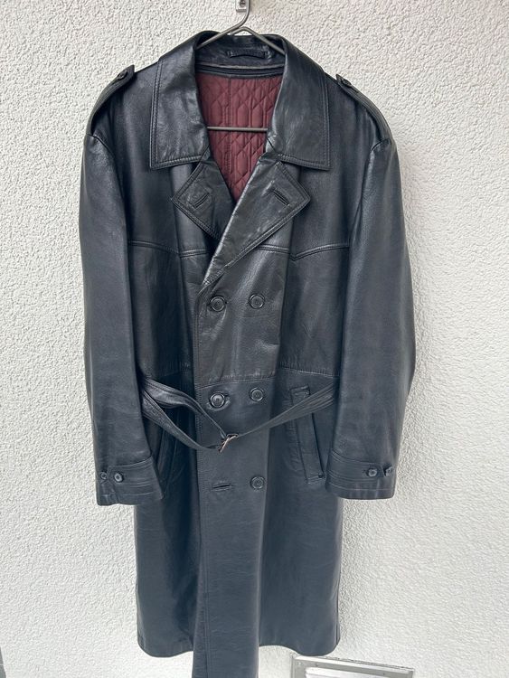 Manteau Caban BALLY Suisse En Cuir D'agneau - Taille 46, Noir, Occasion Très Bon état