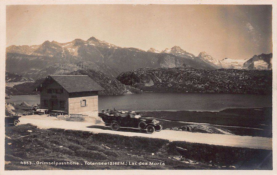 Ansichtskarten: Grimselpasshöhe, Totensee, Oldtimer, Stempel, um 1920 – Gebraucht aus Frauenfeld von POML
