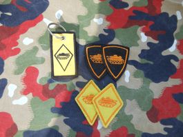 Konvolut Panzertruppen Aufnäher + Anhänger, Armee Rarität
