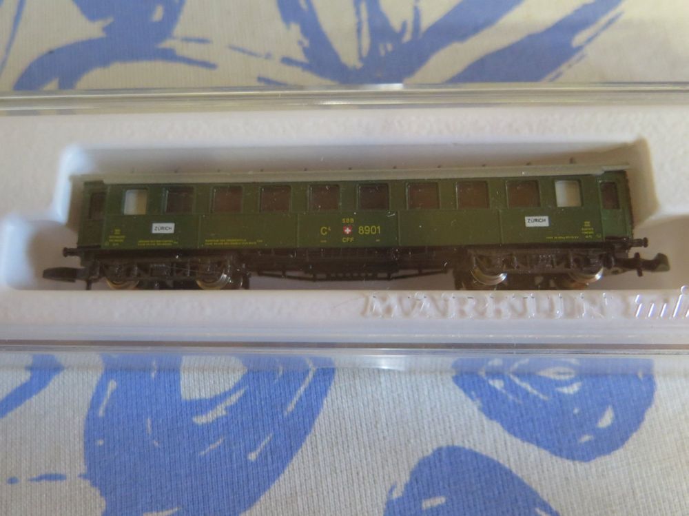Wagon Märklin 8748 Vert Dans Sa Boîte D'origine, Occasion, Train Miniature