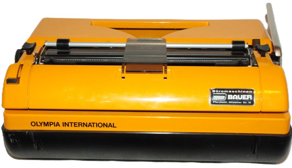 Schreibmaschine OLYMPIA Monica de Luxe (orange-gelb) +Koffer (Gebraucht ...