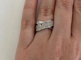 Michael Kors Ring Criss Cross Design Edelstahl Gr. 52