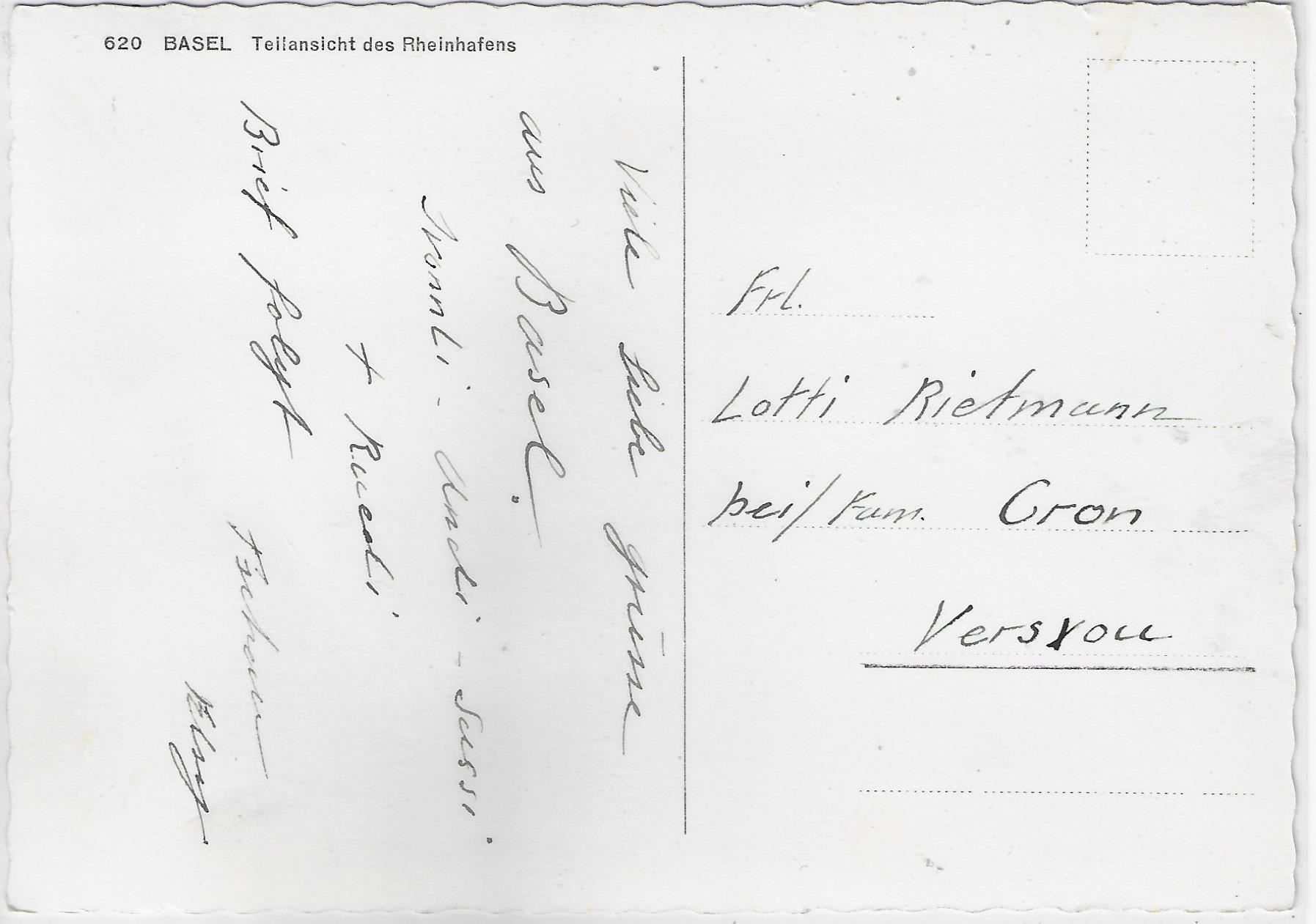 Cartoline postali: Basel . Teilansicht des Rheinhafens – Usato da Ettingen venduto da Kartenplanet 1