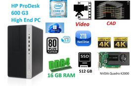 CAD PC HP 600 G3 i5 K2000 16GB 512GB 2TB