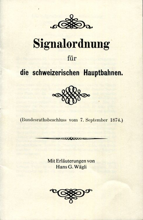 Bahnen, Hauptbahnen, Signalordnung 1874 /1980 Kaufen auf Ricardo