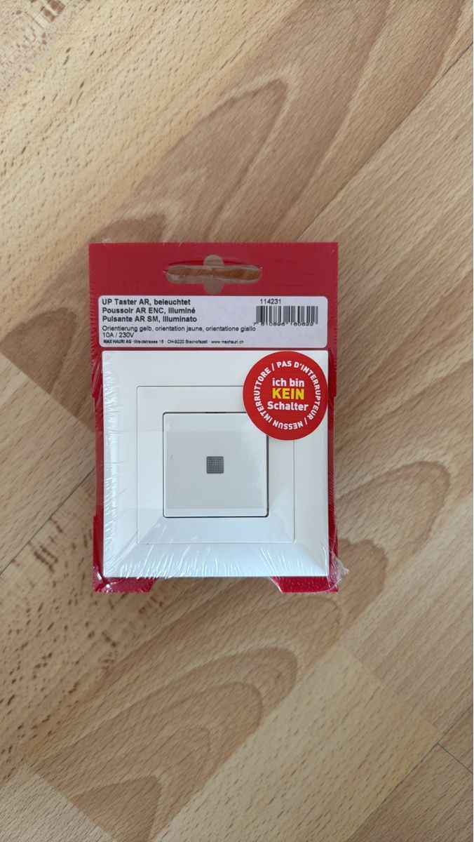Feller Schalter: Interruttore UP Taster AR illuminato 10A/230V – Neu und originalverpackt aus Jona von api_vd98