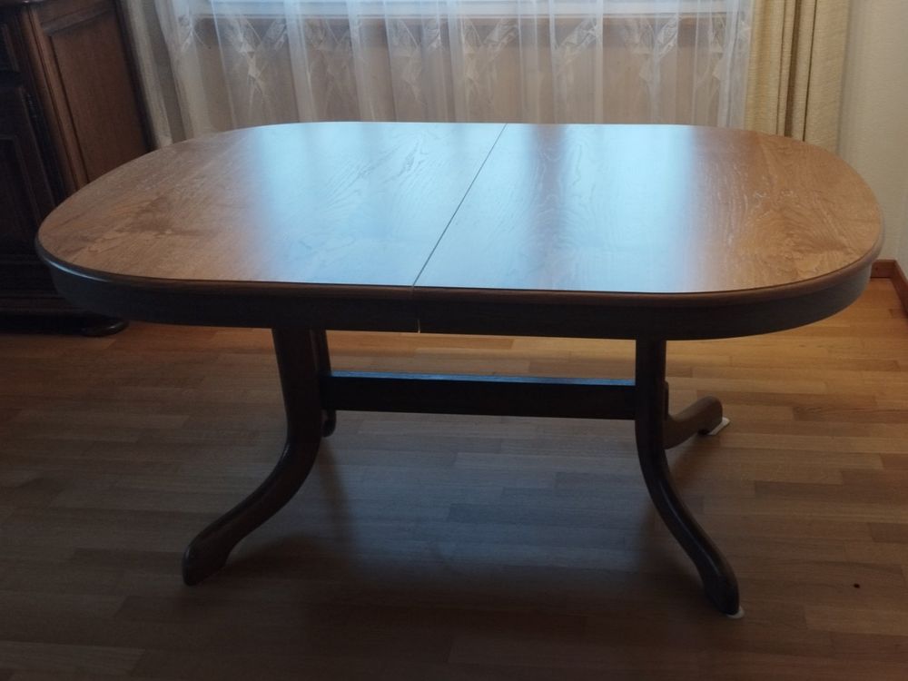 Table à Rallonges En Bois Massif Avec Set De 6 Chaises