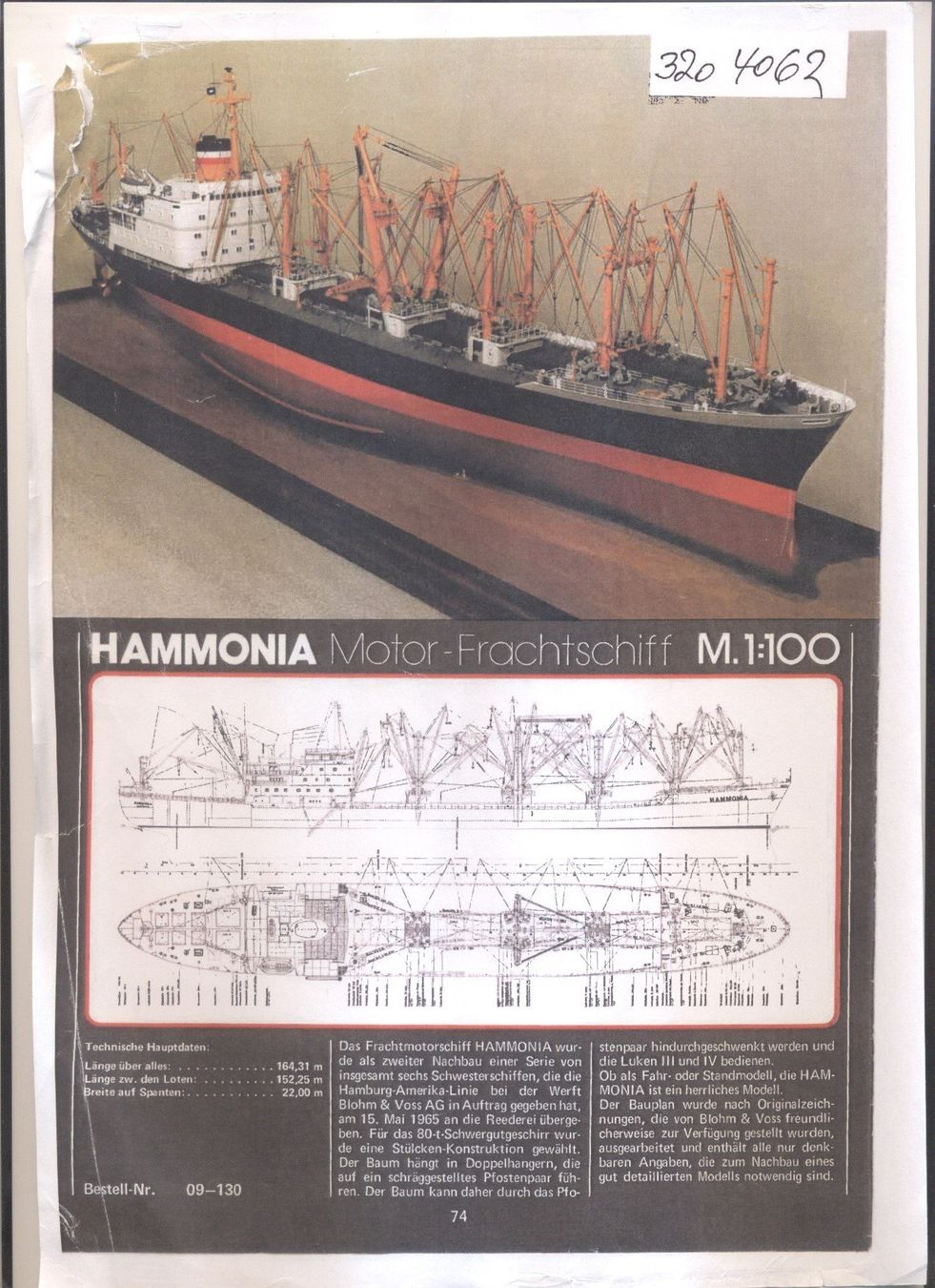 Modellbausätze & Standmodelle: Schiff HAMMONIA Bauplan  Massstab 1:50/100 – Neu (gemäss Beschreibung) aus Henau von fag_lzx9 1