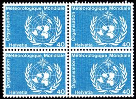 1973 METEOROLOGISCHE WELTORGANISATION GENF 4ERBLOCK ** - LO8