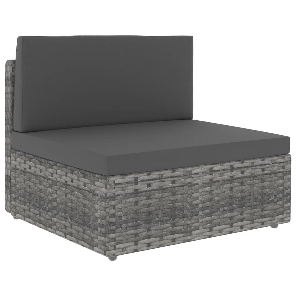 Divani: vidaXL Modulares 3-Sitzer-Sofa Poly Rattan Grau – Nuovo e nell'imballaggio originale da Baar venduto da vidaxl 6