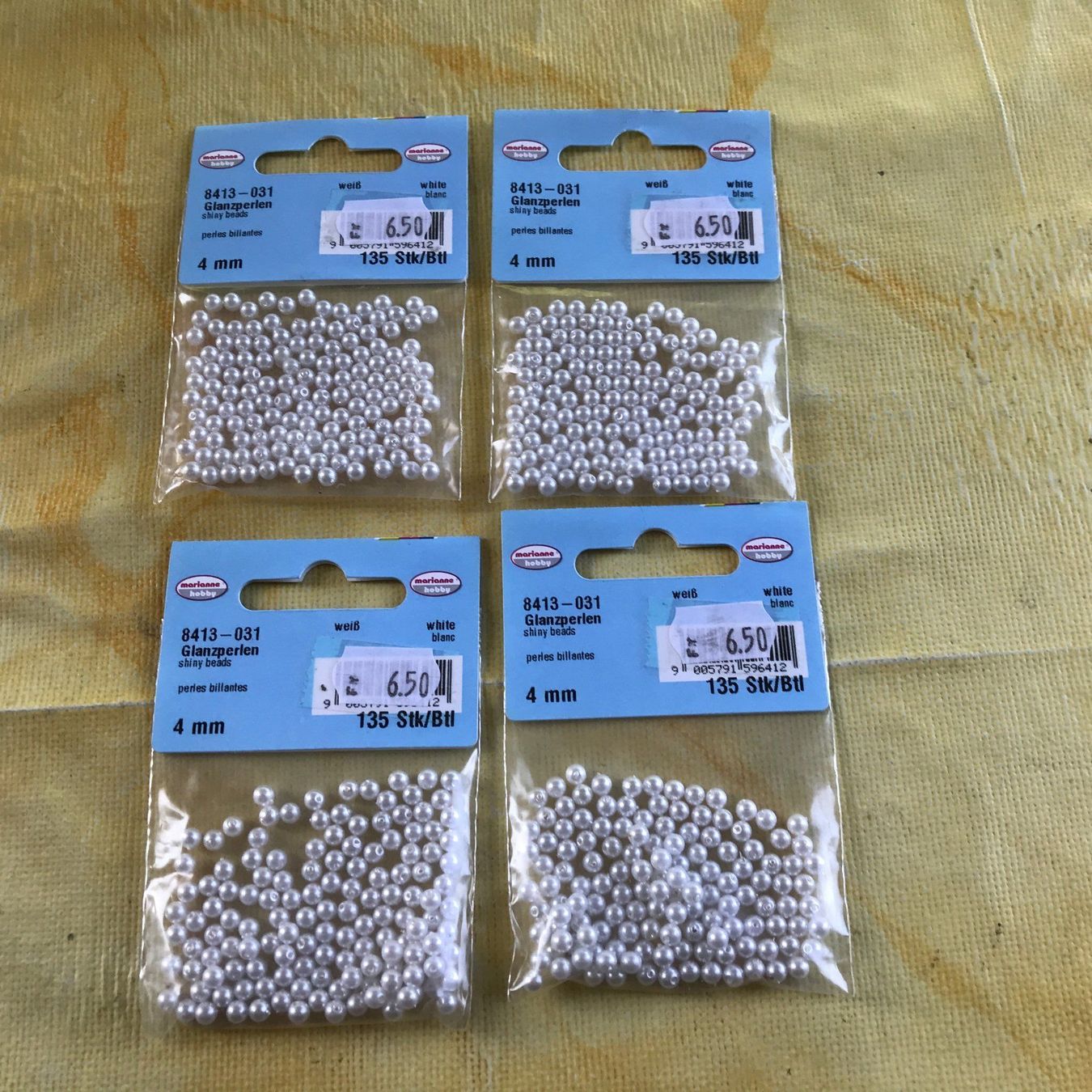 Perle (finte): LOT GLANZPERLEN 4MM – Nuovo e nell'imballaggio originale da Ostermundigen venduto da Kari1937 1