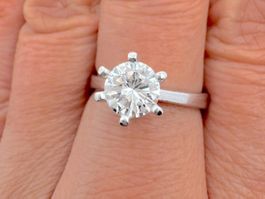 KURZ Solitär 0.8c Diamant Ring 18k WG Grösse 50 *S2044
