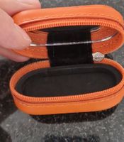 Linsenetui Orange - Aus echtes Leder
