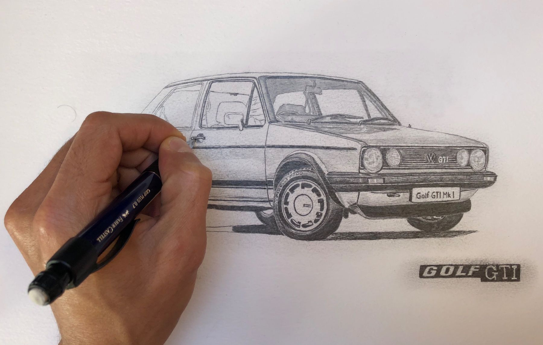 Dipinti: 1983 VW Golf GTi Pirelli Handskizze – Nuovo (secondo la descrizione) da Alpnachstad venduto da ash_9s7x 1